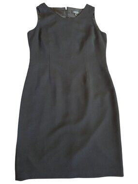 Kasper Black Sleeveless Sheath Dress Size 14 Lined Fitted Waist Back Zipper
